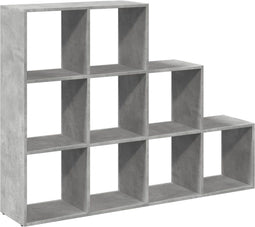 vidaXL - Kamerscherm - / - boekenkast - 3-laags - 137,5x29x103,5 - cm - hout - grijs