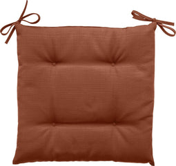 Hespéride Korai Stoelkussen met lintjes - Waterafstotend - Afneembare hoes - 4 knopen - 40x40cm - Terracotta