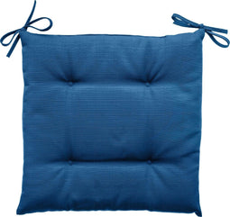 Hespéride Korai Stoelkussen met lintjes - Waterafstotend - Afneembare hoes - 40x40cm - Indigo