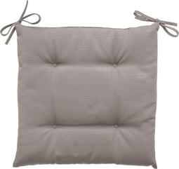 Hespéride Korai Stoelkussen met lintjes - Waterafstotend - Afneembare hoes - 4 knopen - 40x40cm - Taupe