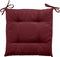 Hespéride Korai Stoelkussen met lintjes - Waterafstotend - Afneembare hoes - 4 knopen - 40x40cm - Bordeaux