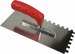 Het melkmeisje rvs plakspaan - softgrip - 12mm getand - 280x130mm