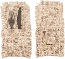 Het Oh My Gee Bestekzakje - Beige - Set van 4