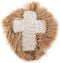 Het Raffia Shell Kruis - Naturel Wit - L