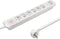 Qoltec Overspanningsbeveiliging | 6 stopcontacten | 2 x USB| 1.8m | Wit.
