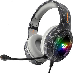 WINTORY M1 - Gaming headset - RGB licht met stereo microfoon - Camouflage Zwart