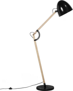 HETTON - Staande lamp - Zwart - Marmer