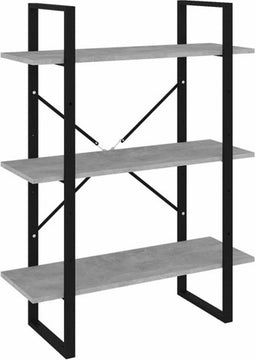 vidaXL - Boekenkast - 80x30x105 - cm - bewerkt - hout - betongrijs