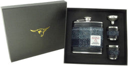 Heupfles Grijs Zwart - Luxe Set - Harris Tweed - Glen Appin of Scotland