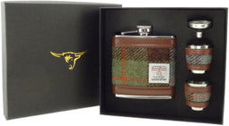 Heupfles MacLeod Tartan - Luxe Set - Harris Tweed - Glen Appin of Scotland