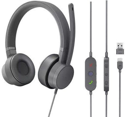 Lenovo Go Wired ANC - On-Ear Headset - USB-C - Grijs