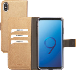 Mobiparts iPhone XS Max - Wallet Case - Saffiano motief - Bruin