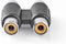 Nedis Stereo-Audioadapter - 2x RCA Female - 2x RCA Female - Vernikkeld - Recht - ABS - Zwart - 10 Stuks - Envelop
