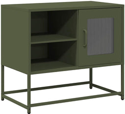 vidaXL - Tv-meubel - 68x39x60,5 - cm - staal - olijfgroen