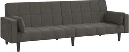 vidaXL - Slaapbank - 2-zits - met - 2 - kussens - fluweel - donkergrijs