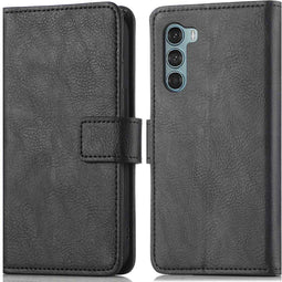 iMoshion Hoesje Geschikt voor Motorola Moto G200 Hoesje Met Pasjeshouder - iMoshion Luxe Bookcase - Zwart