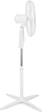 Smartwares VE-5753 Statiefventilator – Ø 40 cm - In hoogte verstelbaar: 105 - 125 cm - Wit