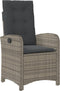 vidaXL - Tuinstoelen - 2 - st - verstelbaar - met - kussens - poly - rattan - grijs