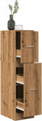vidaXL - Apothekerskast - 30x41x118 - cm - bewerkt - hout - artisanaal - eikenkleur