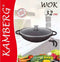 Wokpan Ø 32 cm - Marmeren coating - Glazen deksel - Alle warmtebronnen inclusief inductie