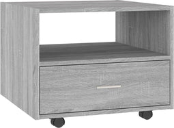 vidaXL - Salontafel - 55x55x40 - cm - bewerkt - hout - grijs - sonoma - eikenkleurig