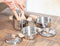 New Classic Toys - Metalen Pannenset - 7-delige set met houten handvatten en keukengerei