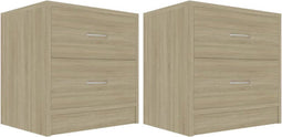vidaXL - Nachtkastjes - 2 - st - 40x30x40 - cm - bewerkt - hout - sonoma - eikenkleurig