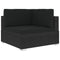 Hoekbank 1 st met kussens poly rattan zwart