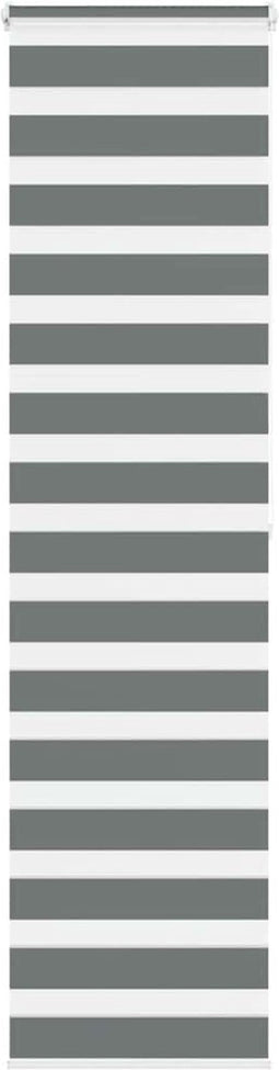 vidaXL - Zebra - rolgordijn - 65x200 - cm - stofbreedte - 60,9 - cm - donkergrijs