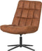 WOOOD Dirkje Draaifauteuil - Leerlook - Cognac - 101x70x85