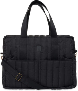 Jollein Puffed Moos - Luiertas - Praktische schoudertas met thermosflessenhouder - Black