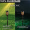 Happy Goods Solar Tuinverlichting - Tuinfakkels - 4 stuks - 57 cm - Waterbestendig - Donker zwart