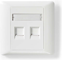 Nedis Netwerk Keystone-voorplaat - Frontplaat RJ45 - 2 poort(en) - ABS - Wit - Doos