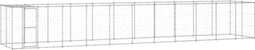 vidaXL - Hondenkennel - met - dak - 26,62 - m² - gegalvaniseerd - staal