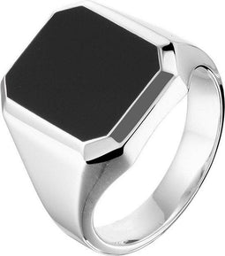 Zegelring Onyx - 925 Zilver - Maat 20.50 - Kras aanwezig