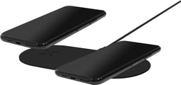 Mobiparts Dual Fast Wireless Charging Pad - Draadloze lader 10W voor 2 toestellen - Zwart