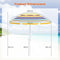 Coast Draagbare Strandparasol - 200 cm - Kantelmechanisme en Zandanker - Multicolor
