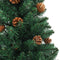 vidaXL - Kerstboom - met - echt - hout - en - dennenappels - smal - 150 - cm - PVC - groen