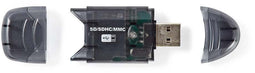Nedis CRDRU2100BK - Geheugenkaartlezer - SD SDHC MMC - Zwart