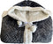 Linnick Flanel Fleece Deken + Hoodie met Capuchon Snake - black/antraciet - 140x200cm - 130x180cm - Plaid
