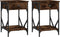 vidaXL - Nachtkastjes - 2 - st - 40x42x60 - cm - bewerkt - hout - gerookt - eikenkleurig