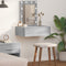 vidaXL - Wandkaptafel - met - LED - Verlichting - Grijs - Sonoma