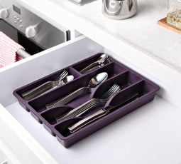 AVOID® Bestekbak Klein - Compacte Besteklade Organizer - Duurzaam Kunststof - 31x26 cm - Grijs