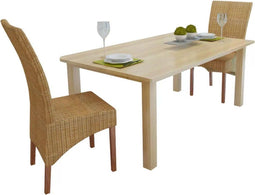vidaXL - Eetkamerstoelen - 2 - st - natuurlijk - rattan - bruin