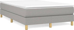 vidaXL - Boxspringbed - 120x200 cm - Stof - Lichtgrijs