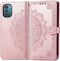 iMoshion Hoesje Geschikt voor Nokia G21 / G11 Hoesje Met Pasjeshouder - iMoshion Mandala Bookcase - Rosé Goud