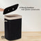 Infinity Goods Bamboe Wasmand - Wassorteerder - Deksel - 72 Liter - Zwart