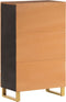 vidaXL - Hoge - kast - 60x33,5x100 - cm - massief - mangohout - bruin - en - zwart