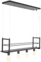 Mexlite Buckley 2983ZW - Hanglamp - Industrieel design 100 cm breed hoogte instelbaar 60-140 cm - Zwart