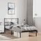 vidaXL - Bedframe - met - hoofdbord - metaal - zwart - 100x200 - cm